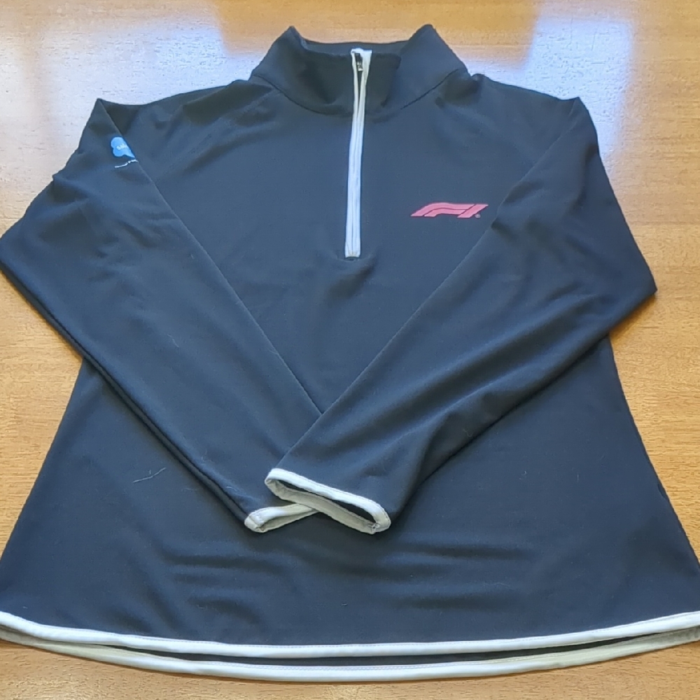 Women's Black Long Sleeve Half-Zip Top